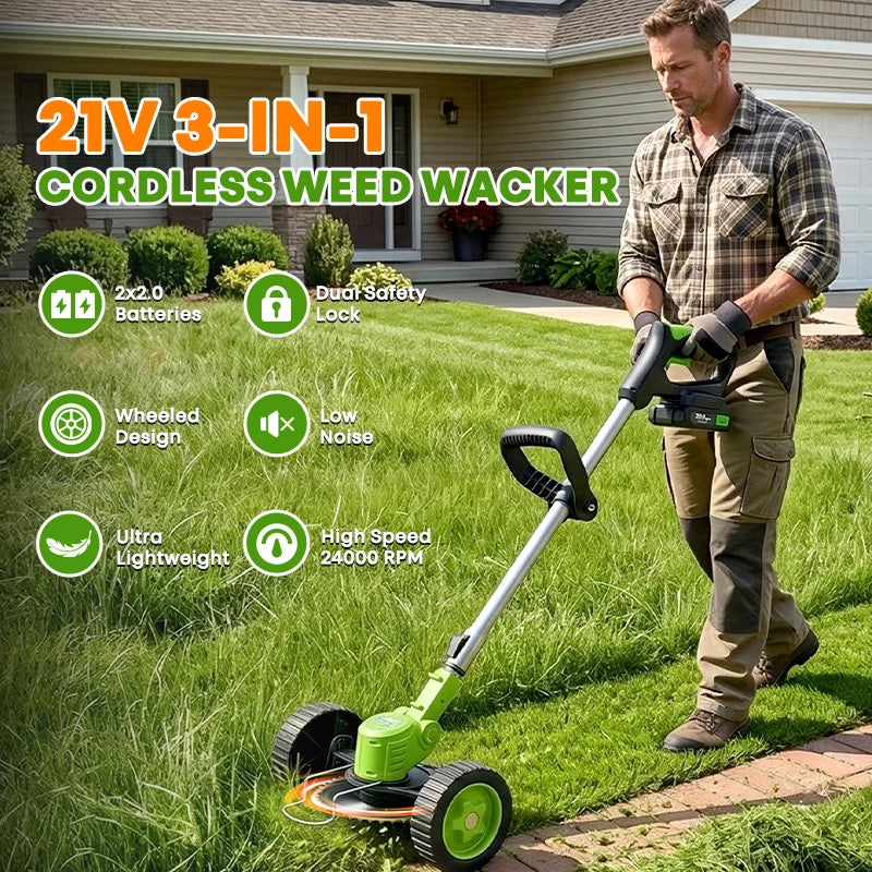 GardenPro™ Cortacésped y Desbrozadora Inalámbrica 3 en 1